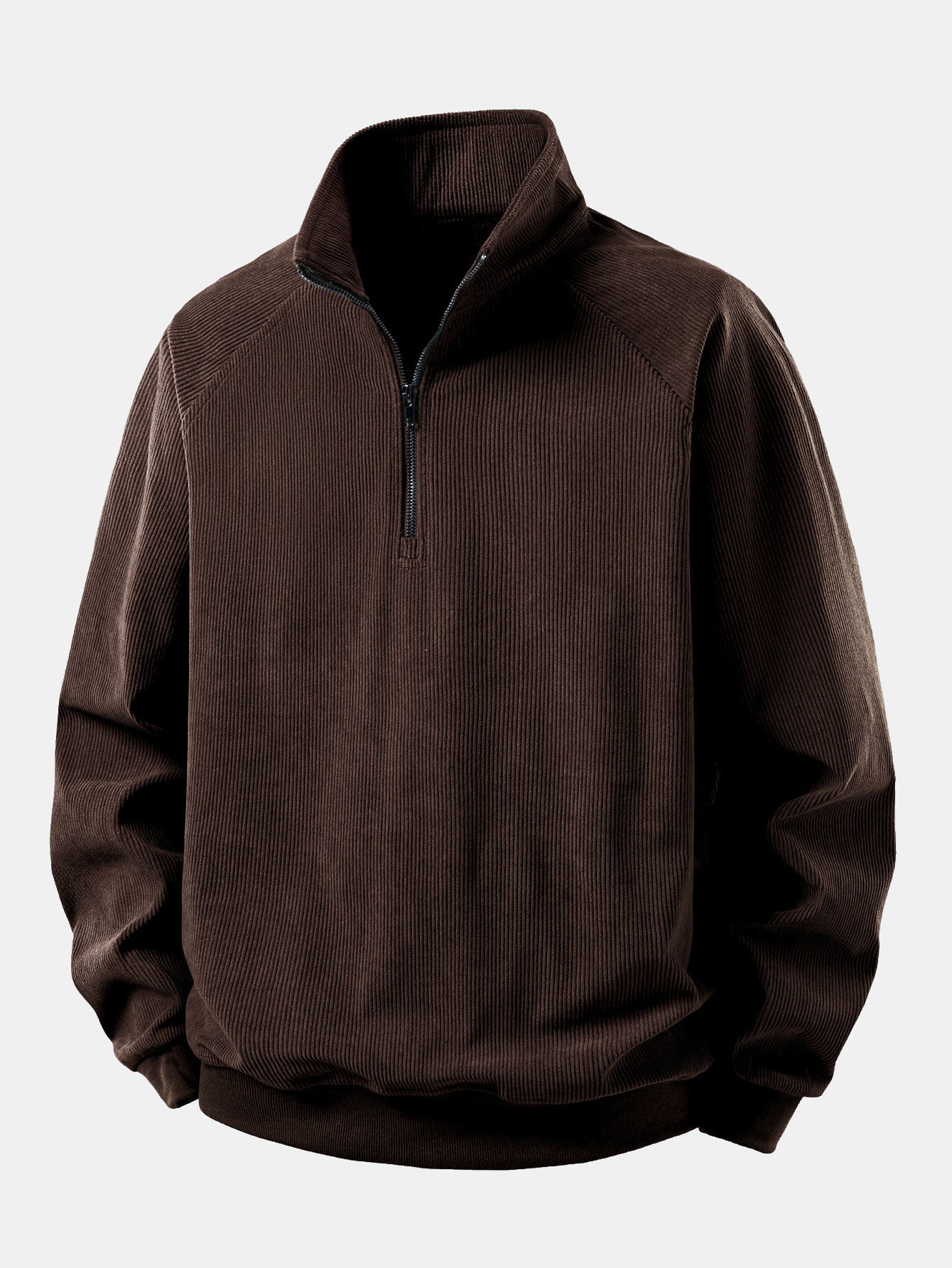 Men’s Corduroy Quarter-Zip Sweatshirt – Relaxed Raglan Pullover for Cooler Days