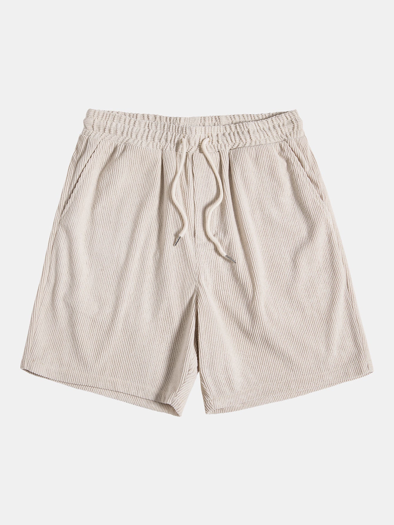 Sæt med herreskjorte med lange ærmer i fløjl og shorts – tekstureret casualtøj til overgangsperioden