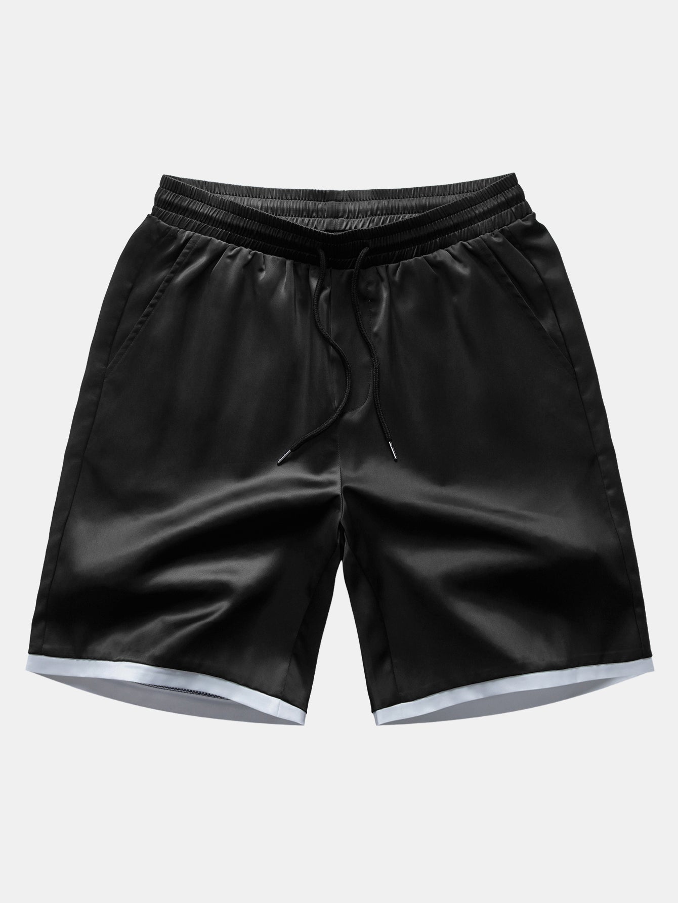 Men’s Smooth Satin Co-Ord – Short-Sleeve Shirt and Drawstring Shorts for Summer Evenings