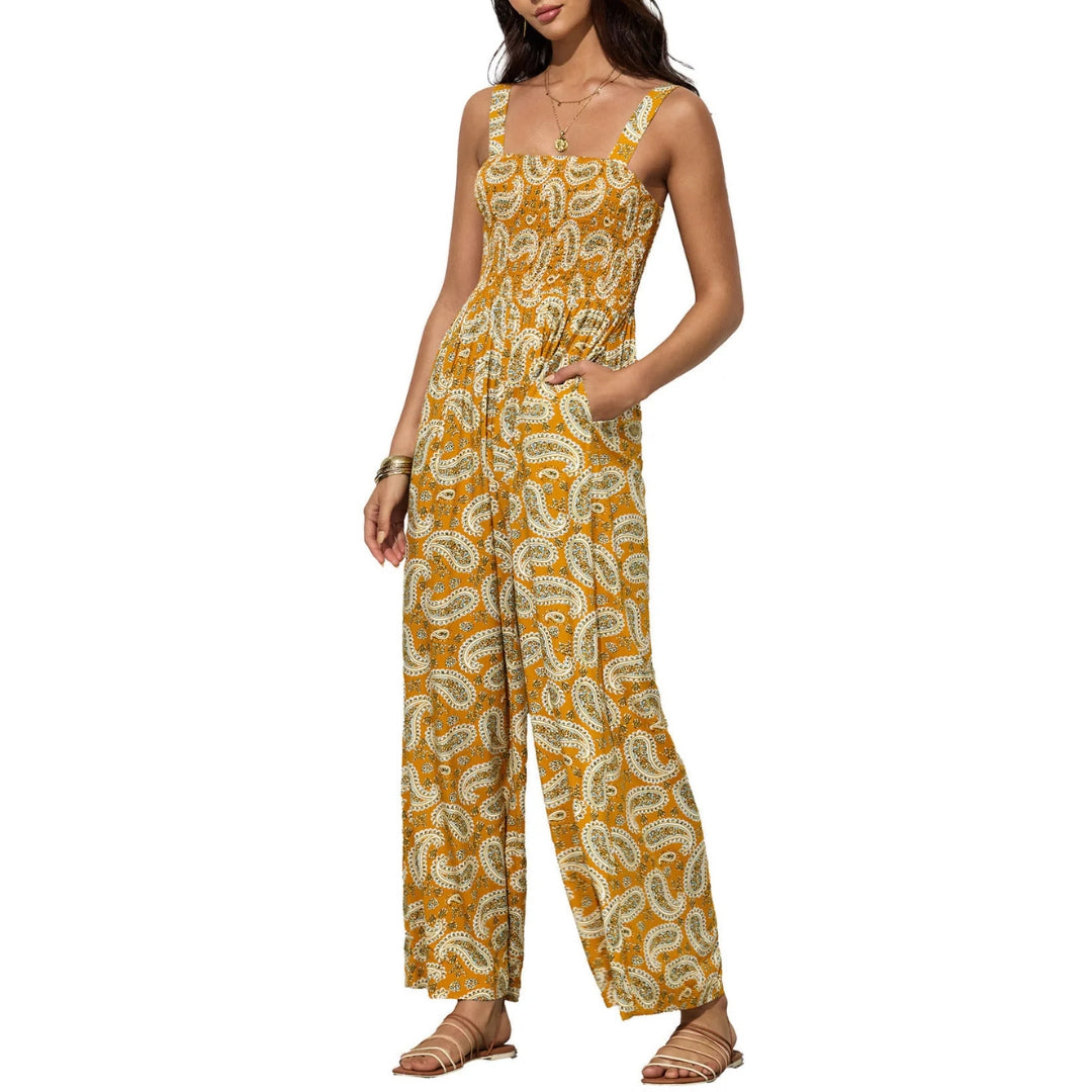 Combinaison pour femme à jambes larges – style décontracté à cordon de serrage pour les sorties de printemps et d’été