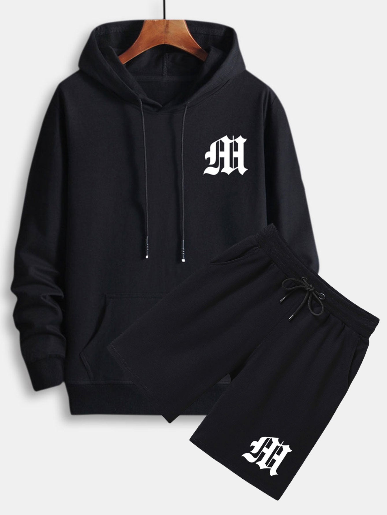 Men’s Printed Hoodie and Shorts Set – Relaxed Casual Co-Ord for Everyday Wear