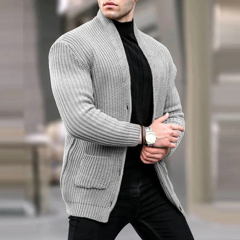 Men’s Knitted Cardigan – Stylish Streetwear Layer Long Sleeve Casual Jacket Comfortable Modern Everyday Fashion