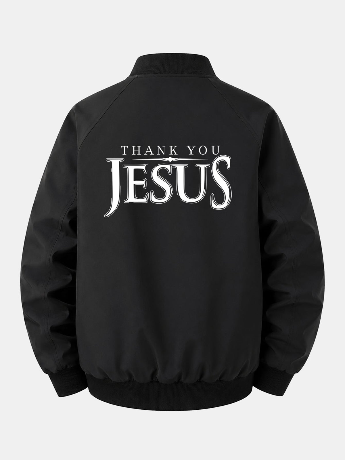 Bomberjakke med print til mænd i afslappet pasform, klassisk streetwearjakke med lynlås og ribkanter, til efterår og forår