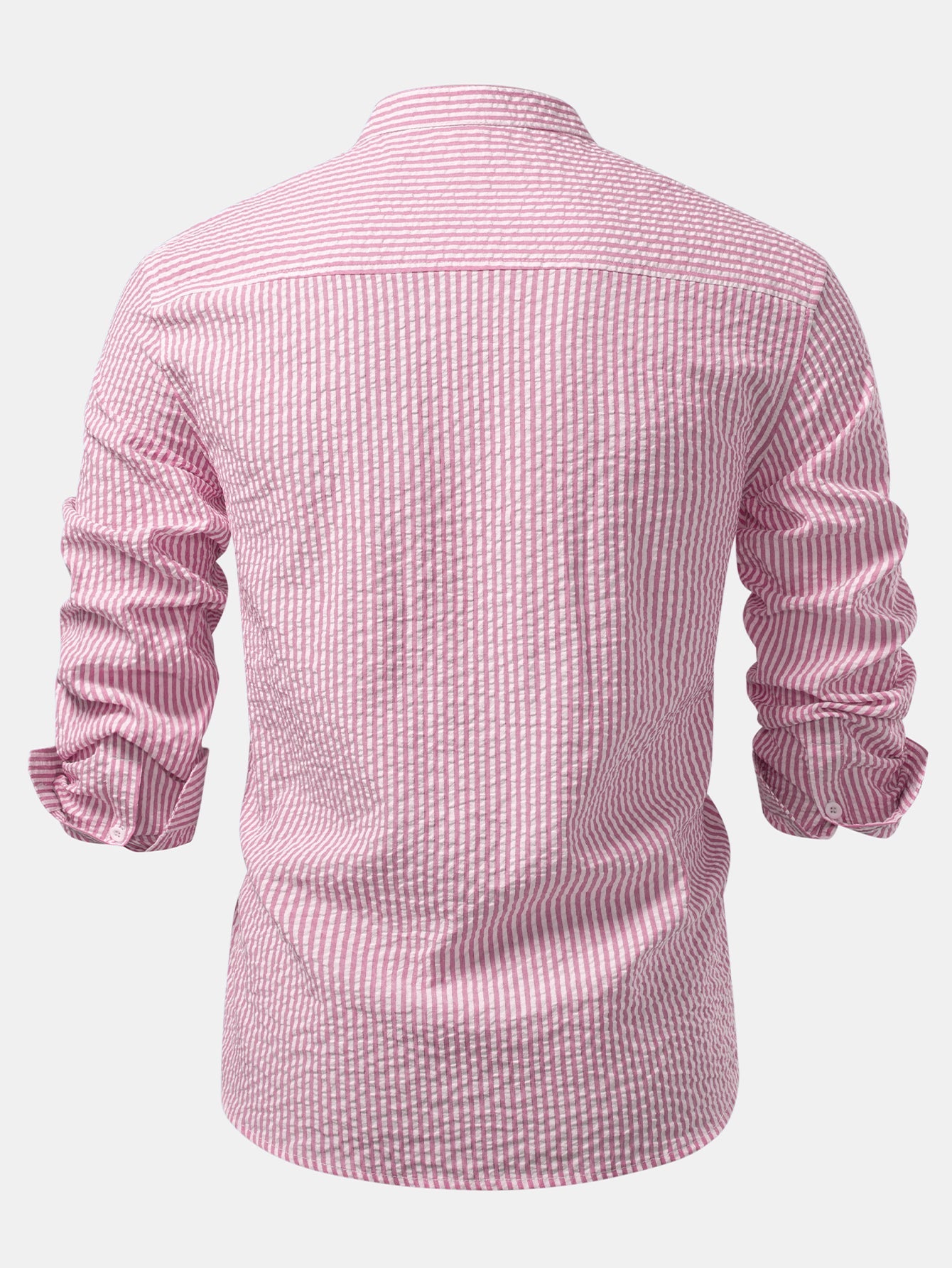 Men’s Stand Collar Seersucker Shirt Multipack – Three Regular-Fit Everyday Layers