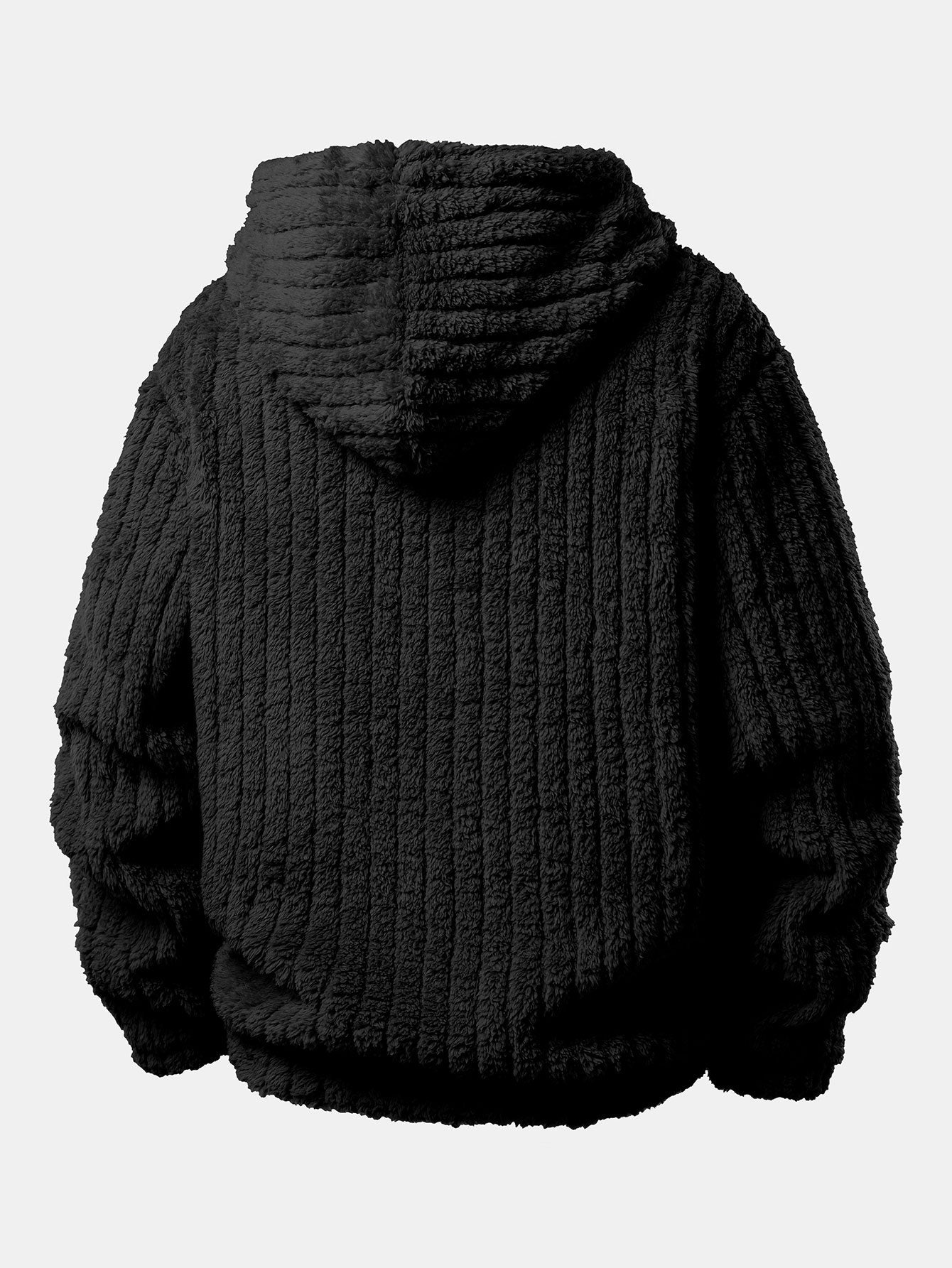 Men’s Winter Teddy Co-Ord Tracksuit – Ribbed Pullover Hoodie with Matching Joggers