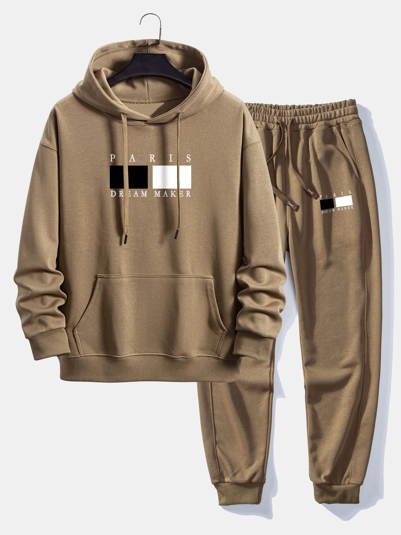 Men’s Relaxed Hoodie Tracksuit – Cotton Blend Jogger Set for Casual Everyday Wear