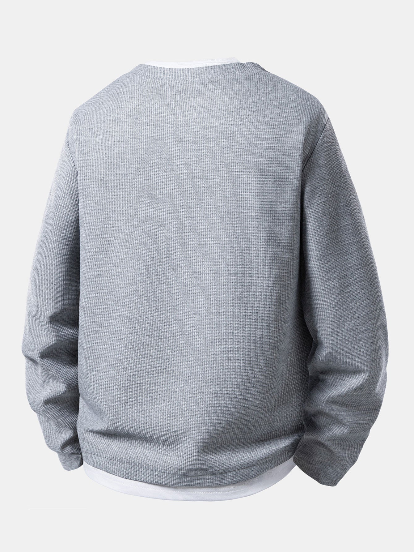 Men’s Henley Waffle T-Shirt with Built-In Layer – Textured Long-Sleeve Everyday Top