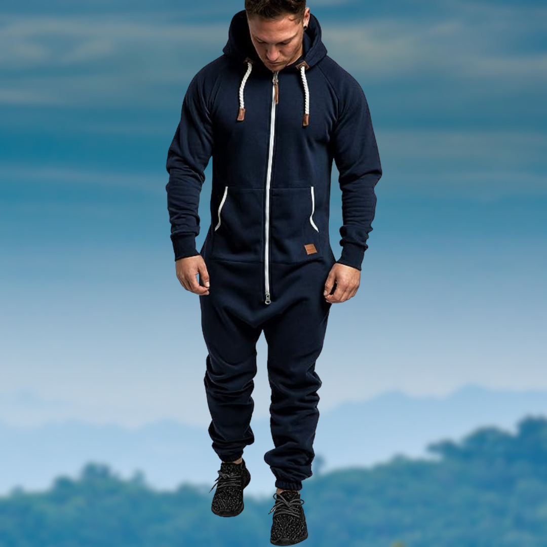 Men’s Lightweight Tracksuit Jumpsuit – Breathable Hooded Athletic Outfit Comfortable Outdoor Leisure Training Wear