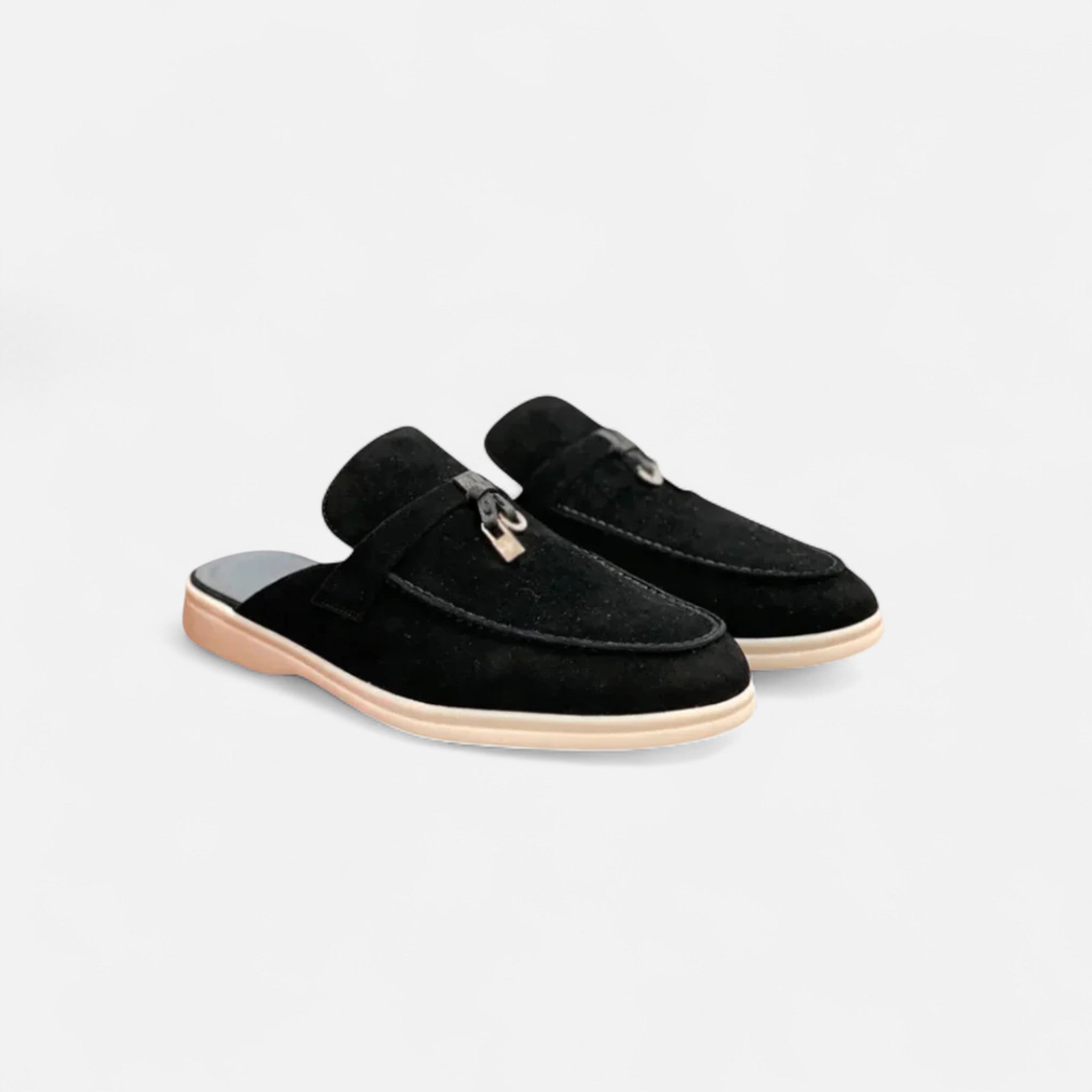 Valmonti | Women’s Mule Loafers – Refined Suede Elegance