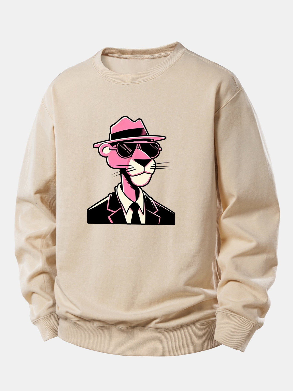 Men's Relaxed Fit Graphic Crew Neck Sweatshirt – Casual Long Sleeve Streetwear Pullover for Autumn and Winter