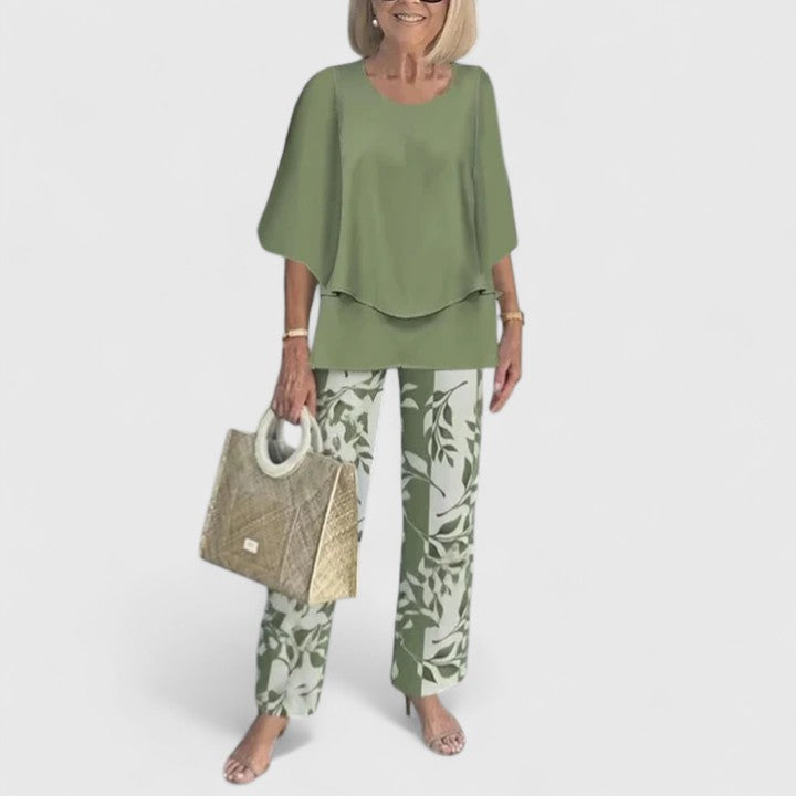 Women’s Relaxed Printed Two-Piece Set Everyday Elegance