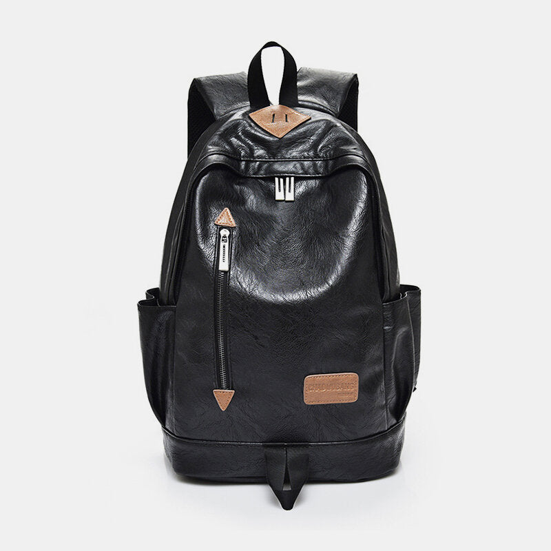 Laptop-Rucksack aus Kunstleder für Herren – Geräumiges Design mit mehreren Taschen und gepolsterten Schulterriemen