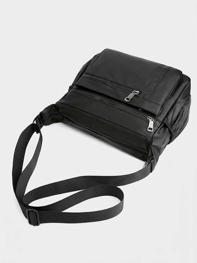 Herren-Umhängetasche aus Nylon mit mehreren Taschen - Geräumige Schulter-Messenger-Bag mit verstellbarem Riemen und Fächern mit Reißverschluss