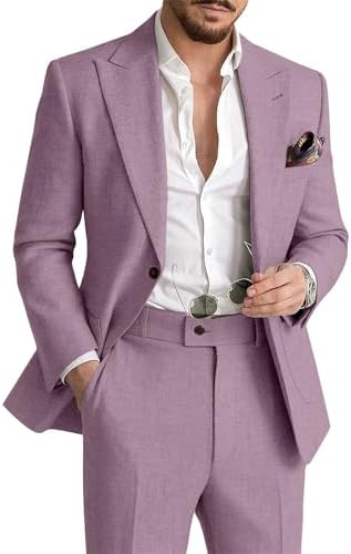 Men's Summer Linen Suit | Lightweight Breathable Two-Piece Smart Casual & Tailored Formal Set