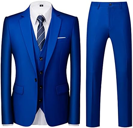 Men’s Three-Piece Tailored Suit – Slim Formal Set for Weddings and Business