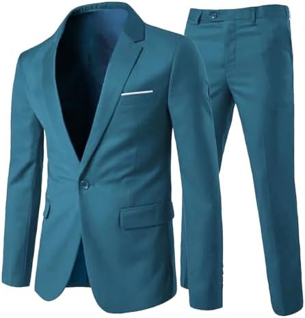 Men’s Wrinkle-Resistant Two-Piece Suit – Slim Tailoring for Business and Weddings