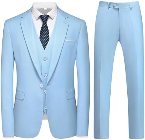 Men’s Three-Piece Tailored Suit – Single-Button Set for Weddings and Business