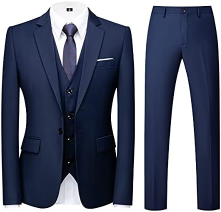 Men’s Three-Piece Tailored Suit – Slim Formal Set for Weddings and Business
