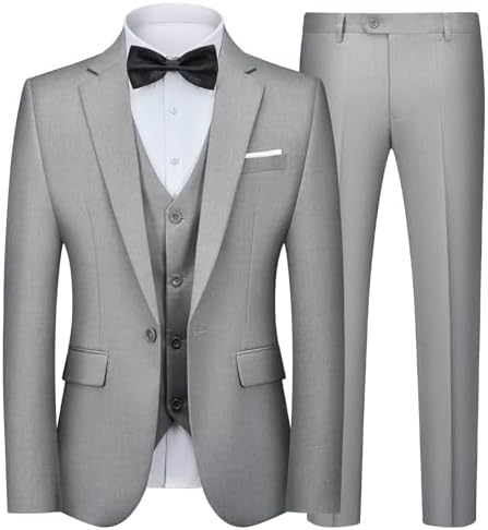 Men’s Slim Three-Piece Suit – Refined Formal Set for Weddings and Business