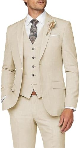 Men’s Slim Three-Piece Suit – Refined Formal Tailoring for Weddings and Business