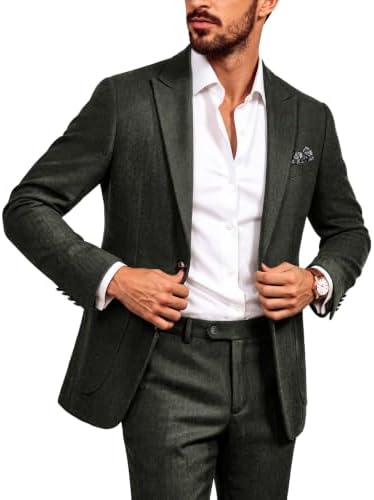 Men’s Vintage Tweed Two-Piece Suit – Refined Tailoring for Weddings and Formal Events