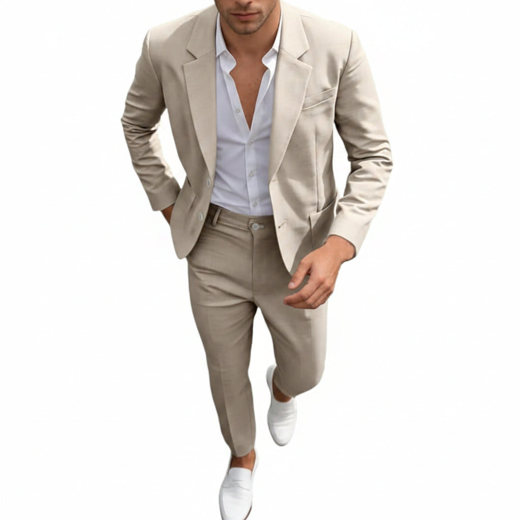 Men’s Lightweight Two-Piece Suit – Refined Tailoring for Weddings and Business