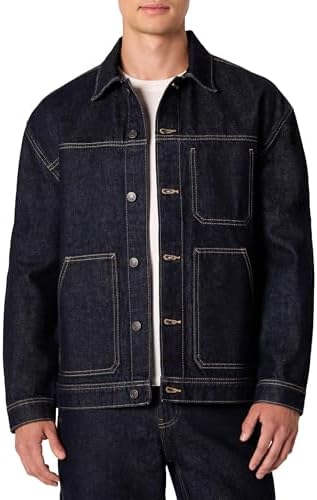 Denim utilityjack voor heren met comfortabele pasvorm - werkstijl met knopen en meerdere zakken voor casual dagelijks gebruik in laagjes