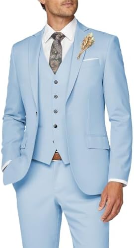 Men’s Slim Three-Piece Suit – Refined Formal Tailoring for Weddings and Business