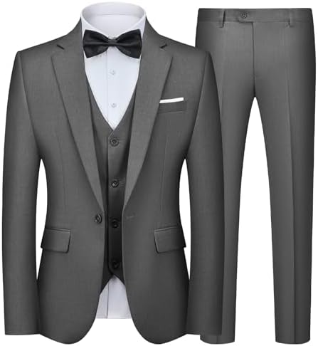 Men’s Slim Three-Piece Suit – Refined Formal Set for Weddings and Business