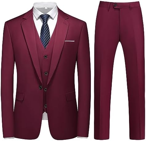 Men’s Three-Piece Tailored Suit – Single-Button Set for Weddings and Business