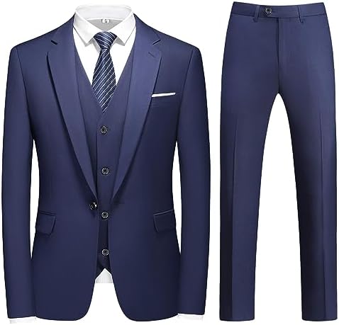 Men’s Three-Piece Tailored Suit – Single-Button Set for Weddings and Business