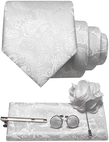 Set di accessori da uomo con cravatta paisley – Essenziali coordinati per occasioni formali, matrimoni ed eventi