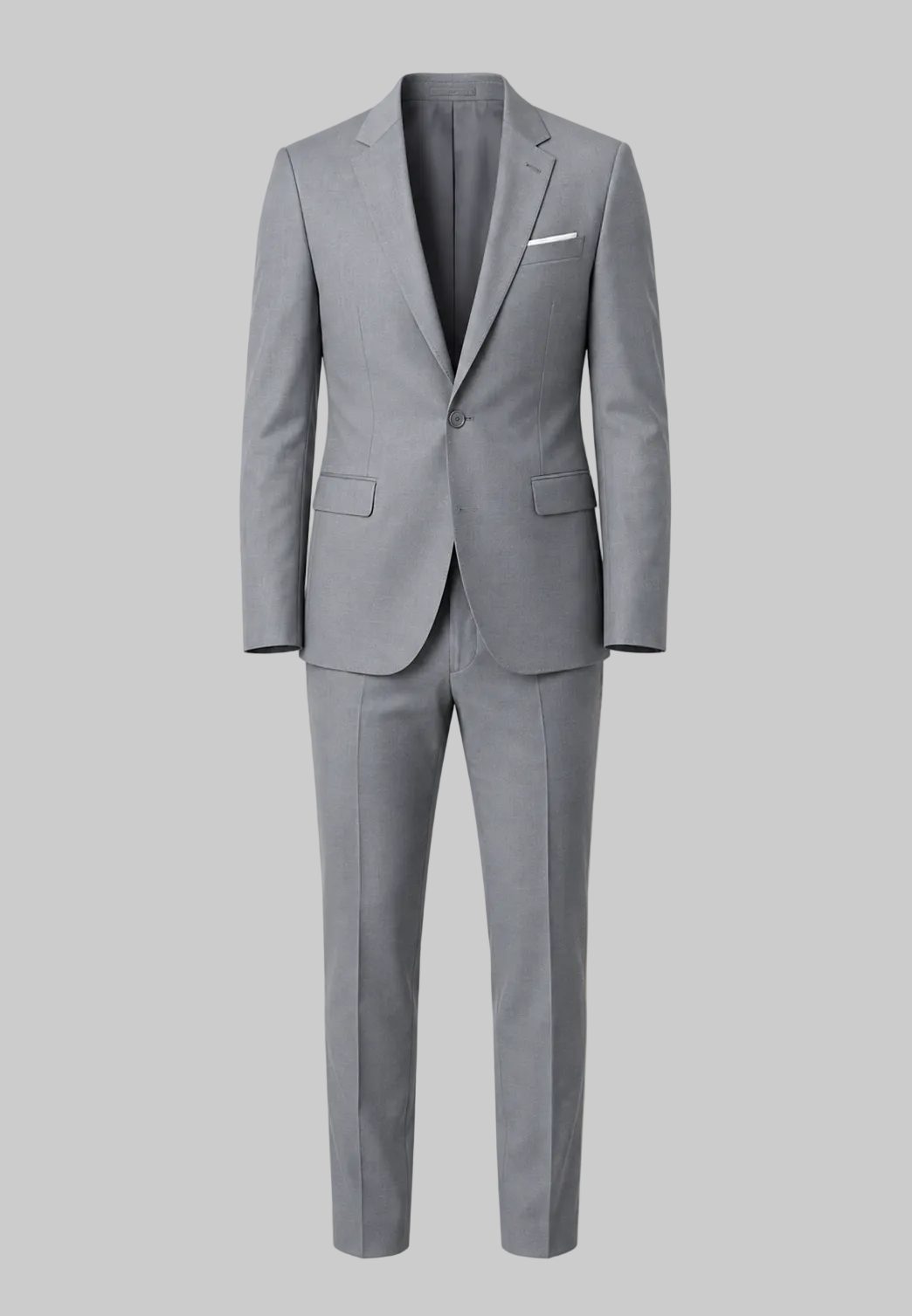 Fato de duas peças de corte masculino — blazer e calças elásticos para negócios e eventos formais