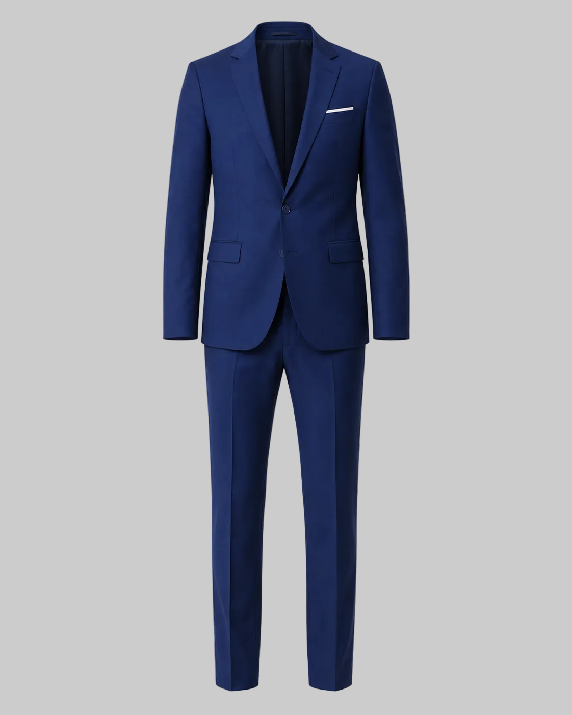 Fato de duas peças de corte masculino — blazer e calças elásticos para negócios e eventos formais