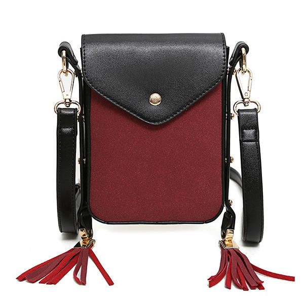 Women’s Mini Crossbody Bag – Compact Flap Design with Adjustable Strap and Tassel Details