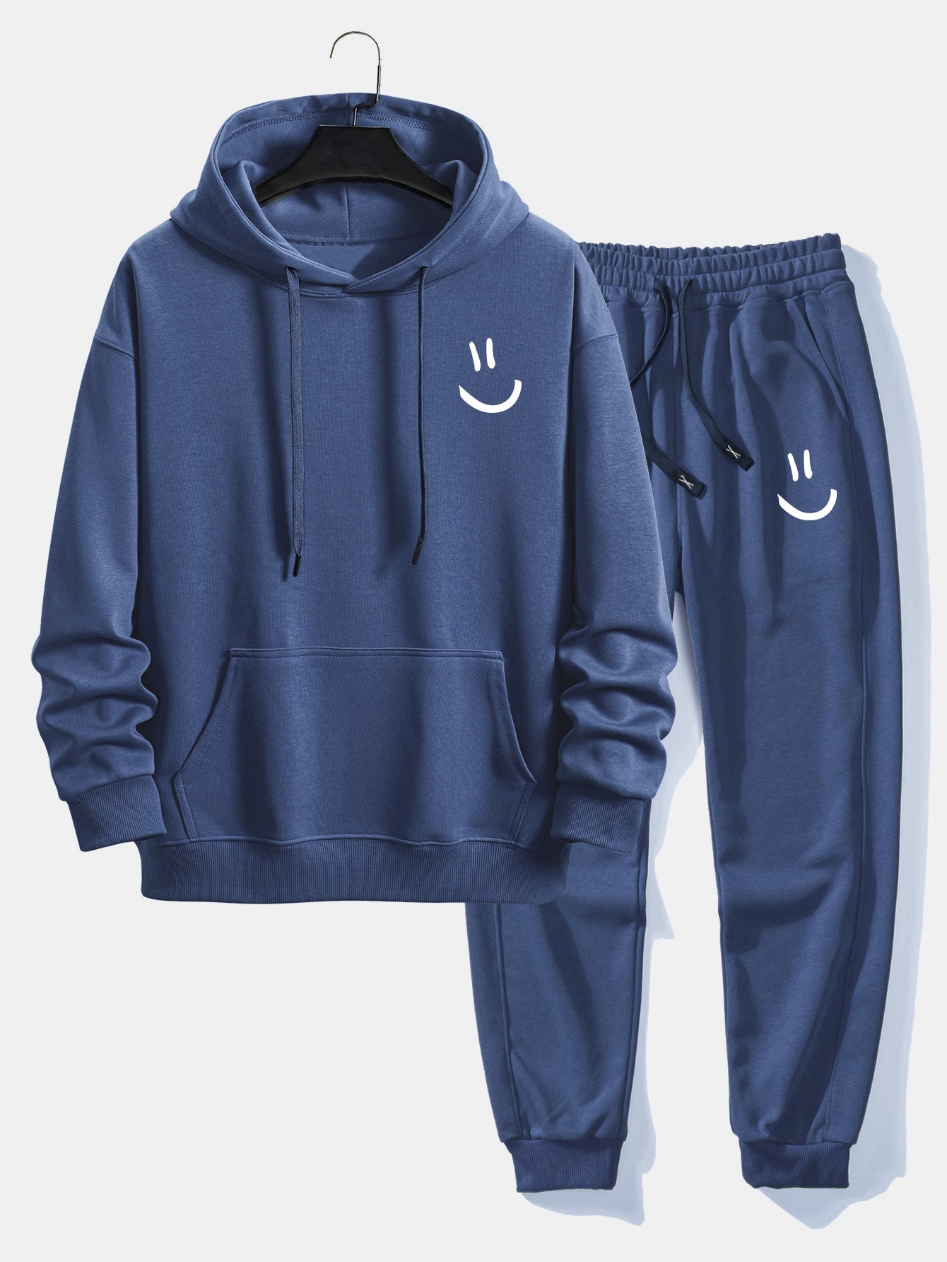 Men’s Casual Hoodie and Jogger Tracksuit – Relaxed Cotton Blend Set for Weekends