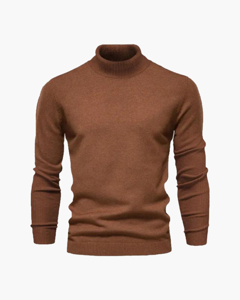 Maglione a collo alto da uomo in maglia fine, vestibilità classica