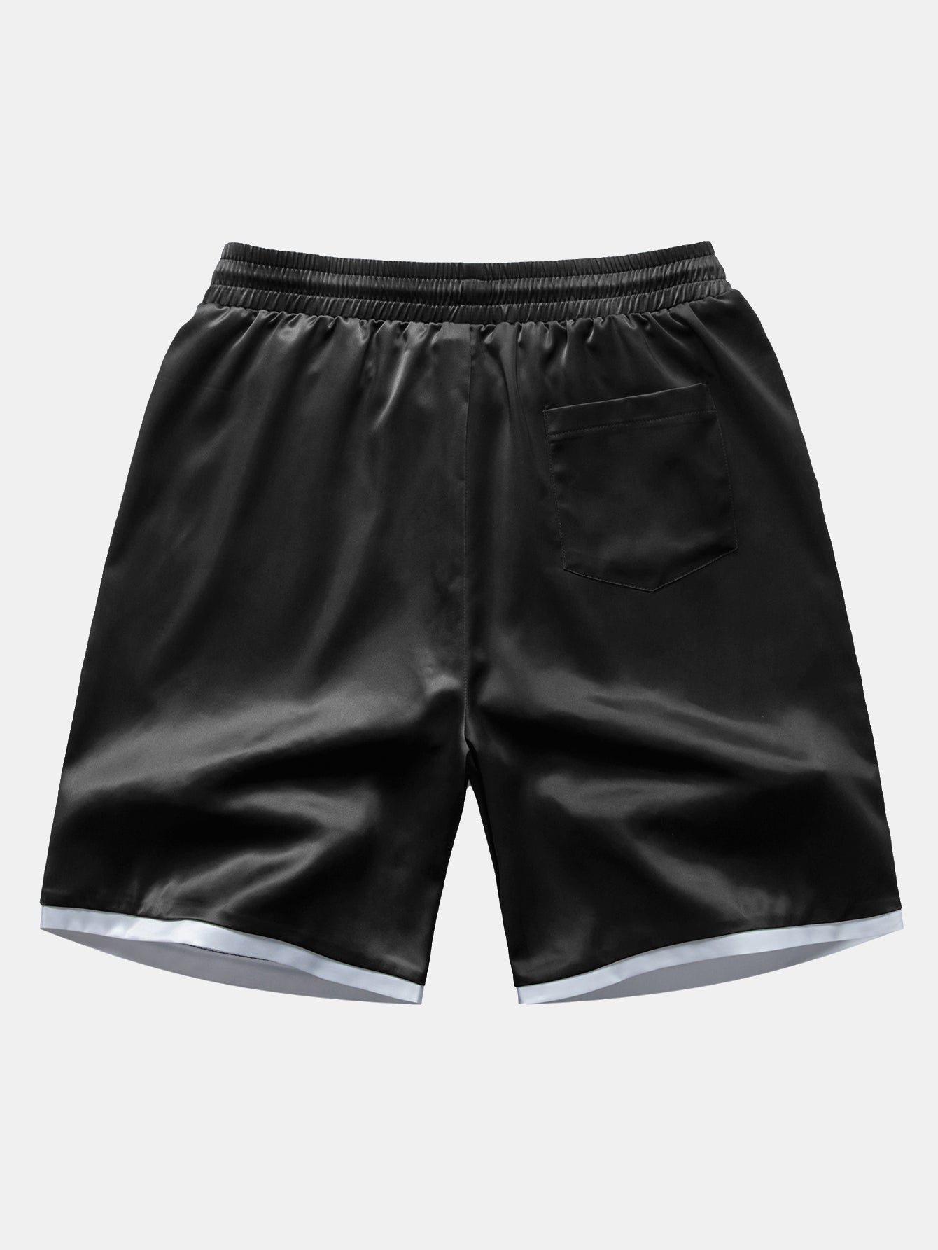 Men’s Smooth Satin Co-Ord – Short-Sleeve Shirt and Drawstring Shorts for Summer Evenings