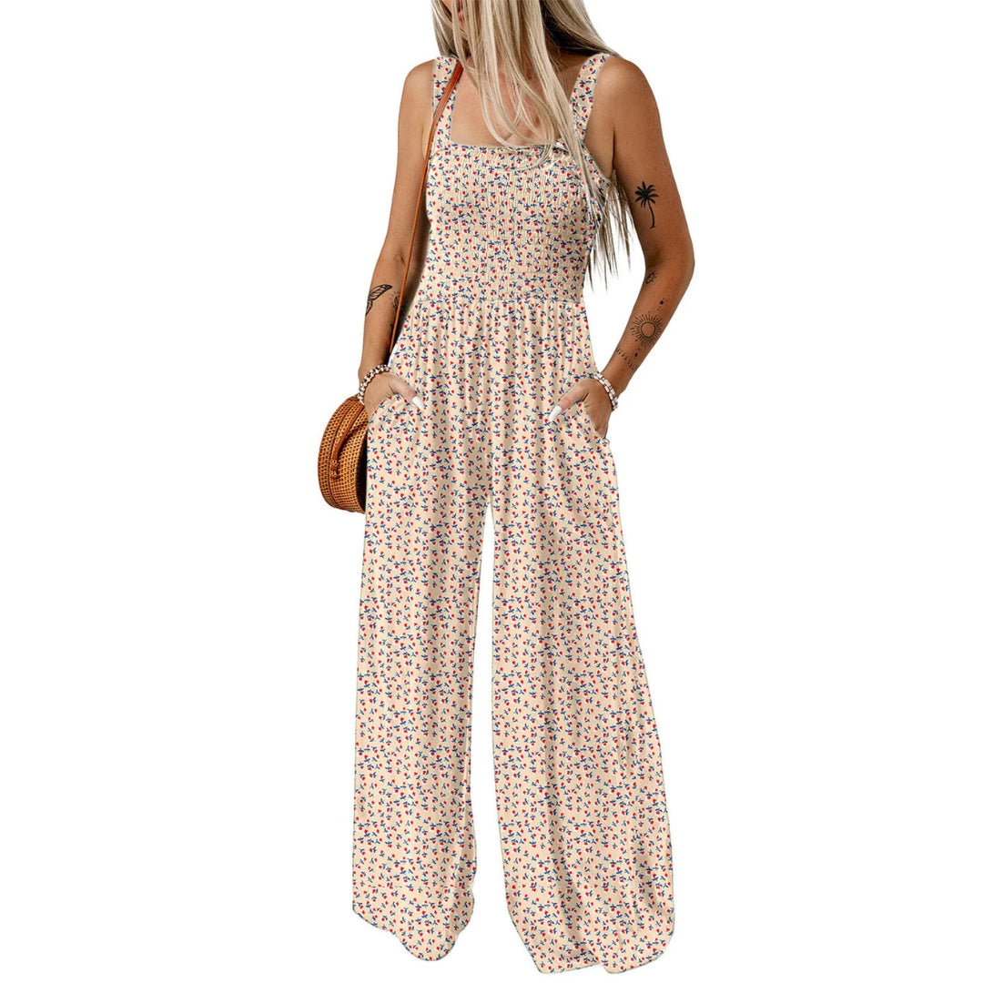 Combinaison pour femme à jambes larges – style décontracté à cordon de serrage pour les sorties de printemps et d’été