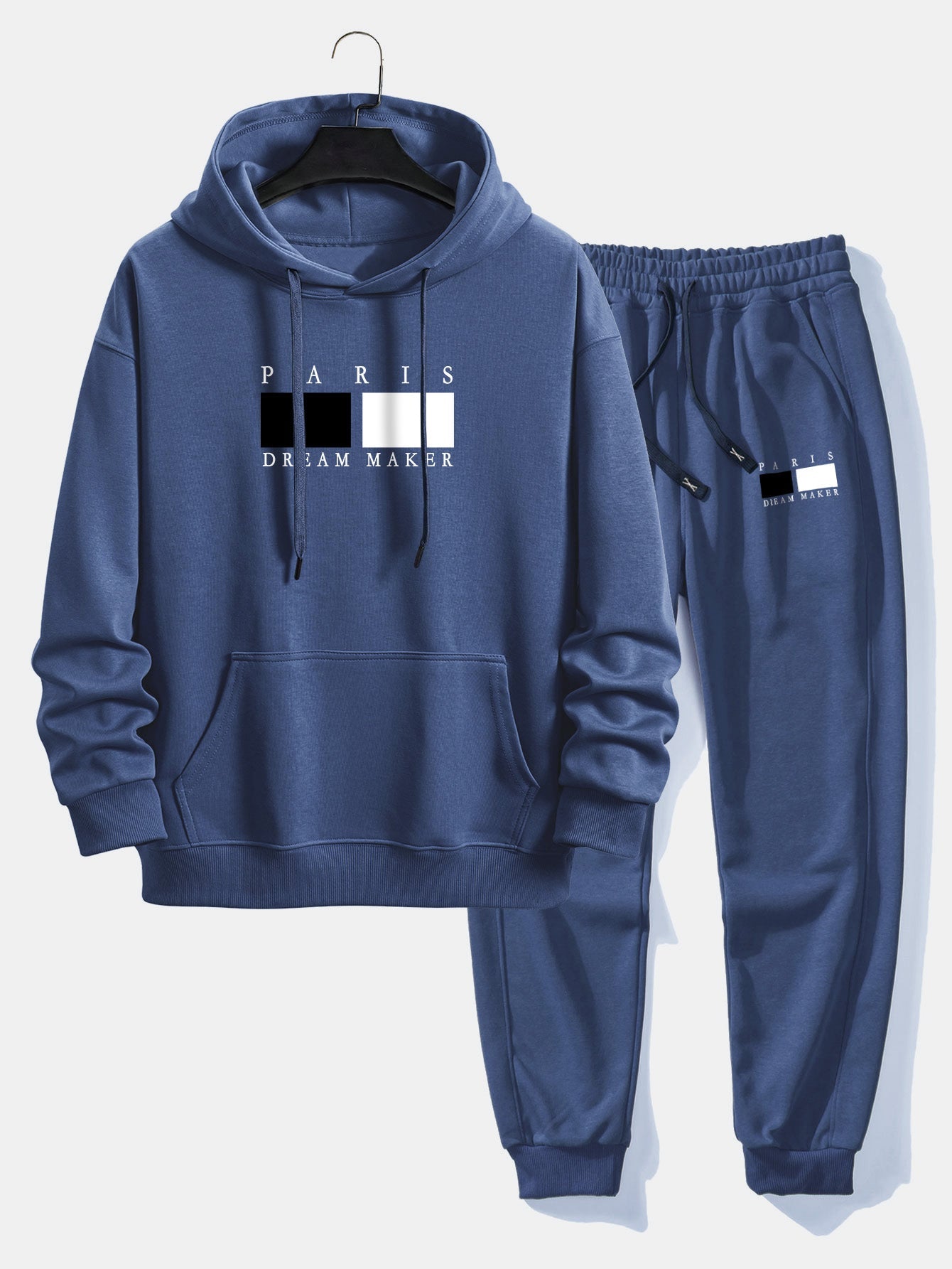Men’s Relaxed Hoodie Tracksuit – Cotton Blend Jogger Set for Casual Everyday Wear