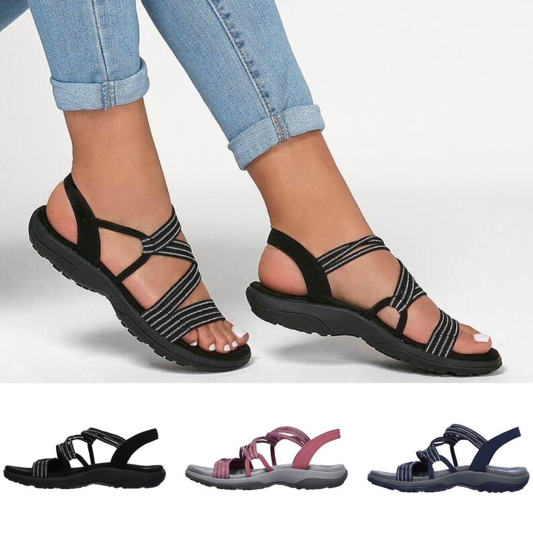 Sandalias ortopédicas para mujer con tiras – Cómodas, de soporte, ligeras, ajustables, casuales para uso diario en verano