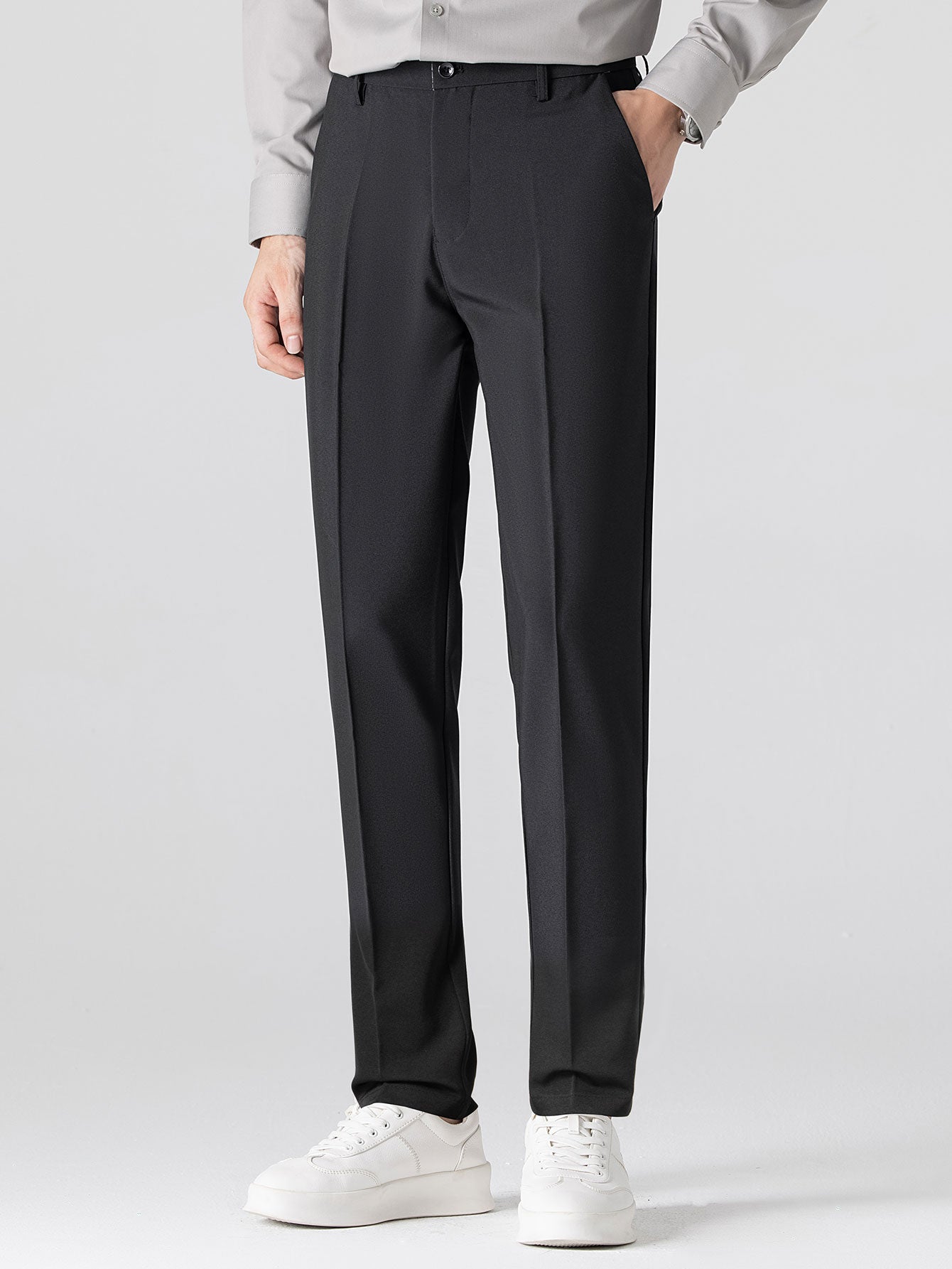 Men’s Viscose Knit Shirt and Tapered Trousers Set – Smart Casual Summer Outfit