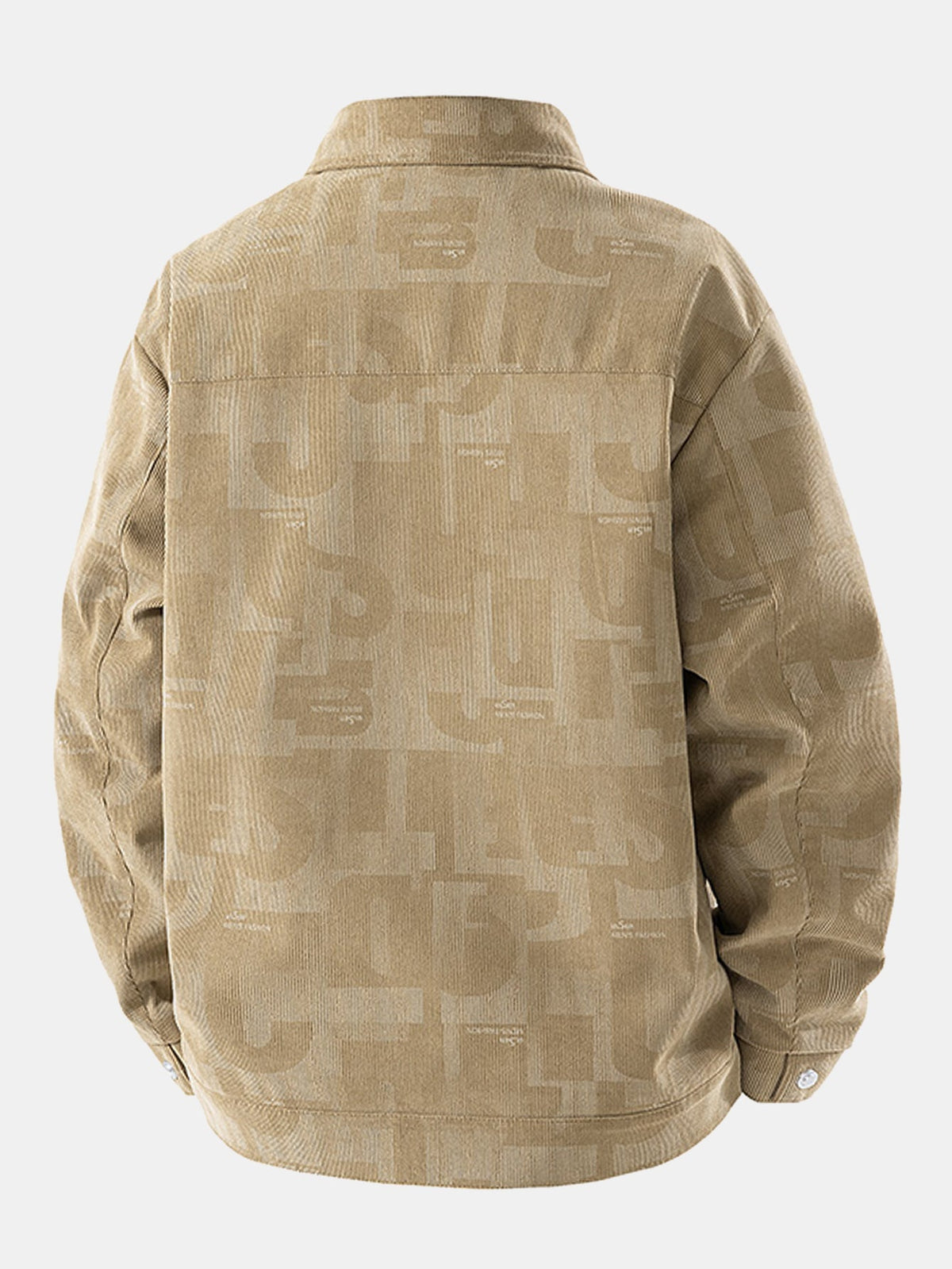 Bedruckte Cord-Truckerjacke für Herren mit Brusttaschen – Freize jacke mit normaler Passform und Knöpfen für den Herbst