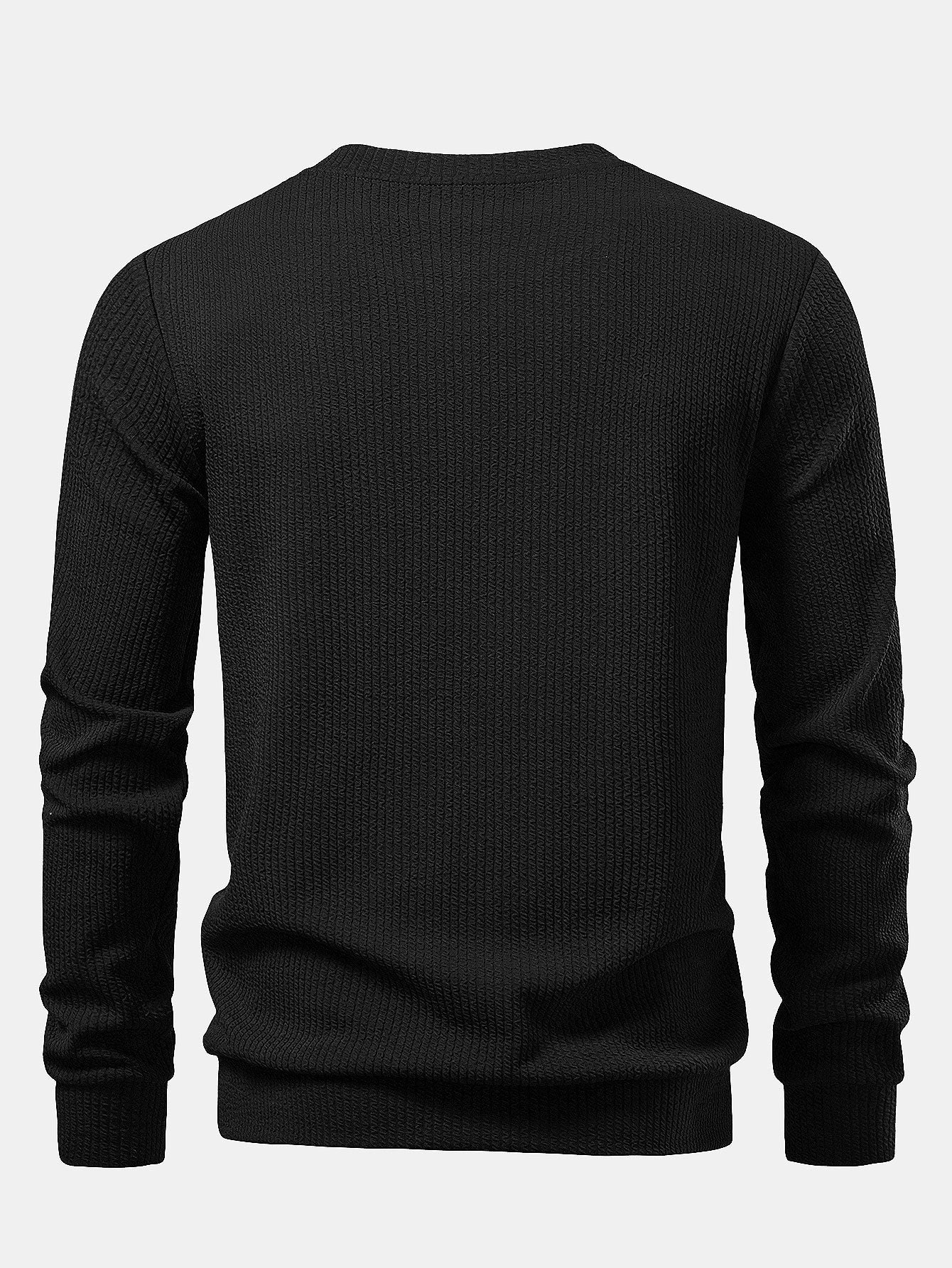 Men’s Textured Crewneck Sweatshirt – Regular Fit Everyday Layer for Cooler Days