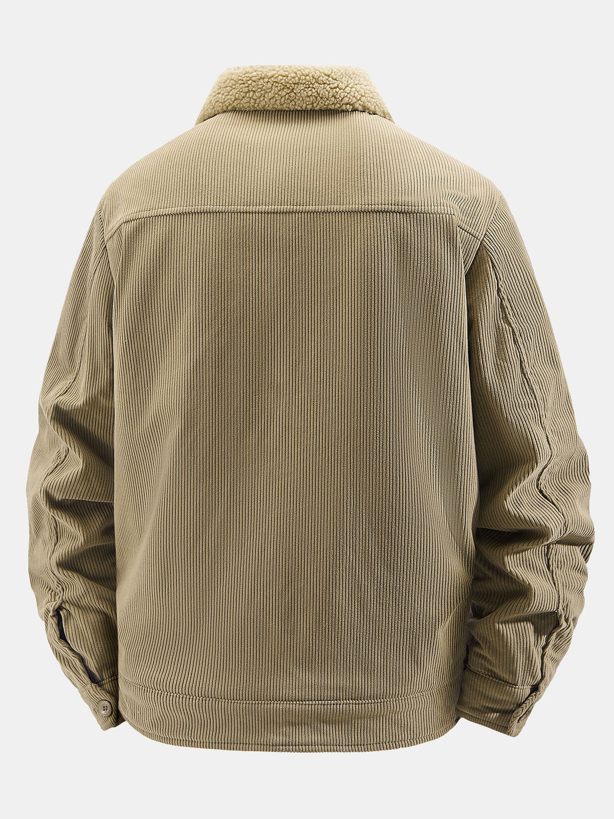 Chaqueta de hombre de pana forrada de borreguillo - Prenda exterior cálida de invierno con botones, cuello de borreguillo y bolsillos utilitarios