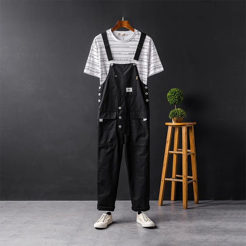Men’s Utility Cargo Bib Overalls – Multi-Pocket Workwear for Casual Everyday Wear