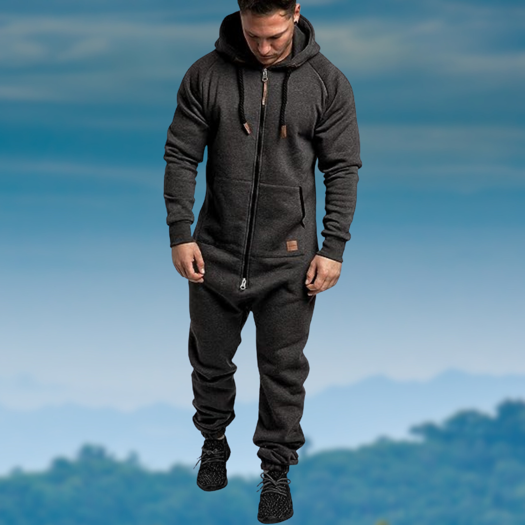 Men’s Lightweight Tracksuit Jumpsuit – Breathable Hooded Athletic Outfit Comfortable Outdoor Leisure Training Wear