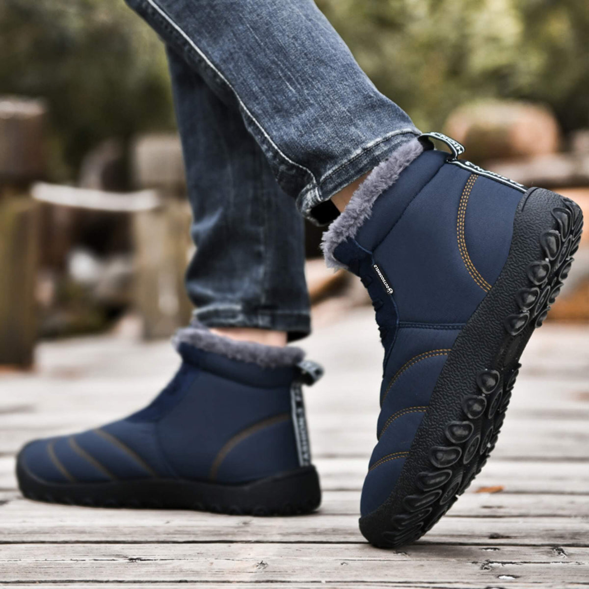 Waterdichte veterschoenen voor heren met enkelhoogte en zachte voering - Flexibele winterschoenen voor dagelijks buitengebruik