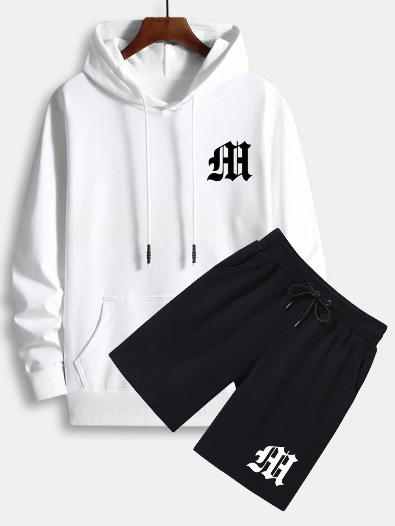 Men’s Printed Hoodie and Shorts Set – Relaxed Casual Co-Ord for Everyday Wear