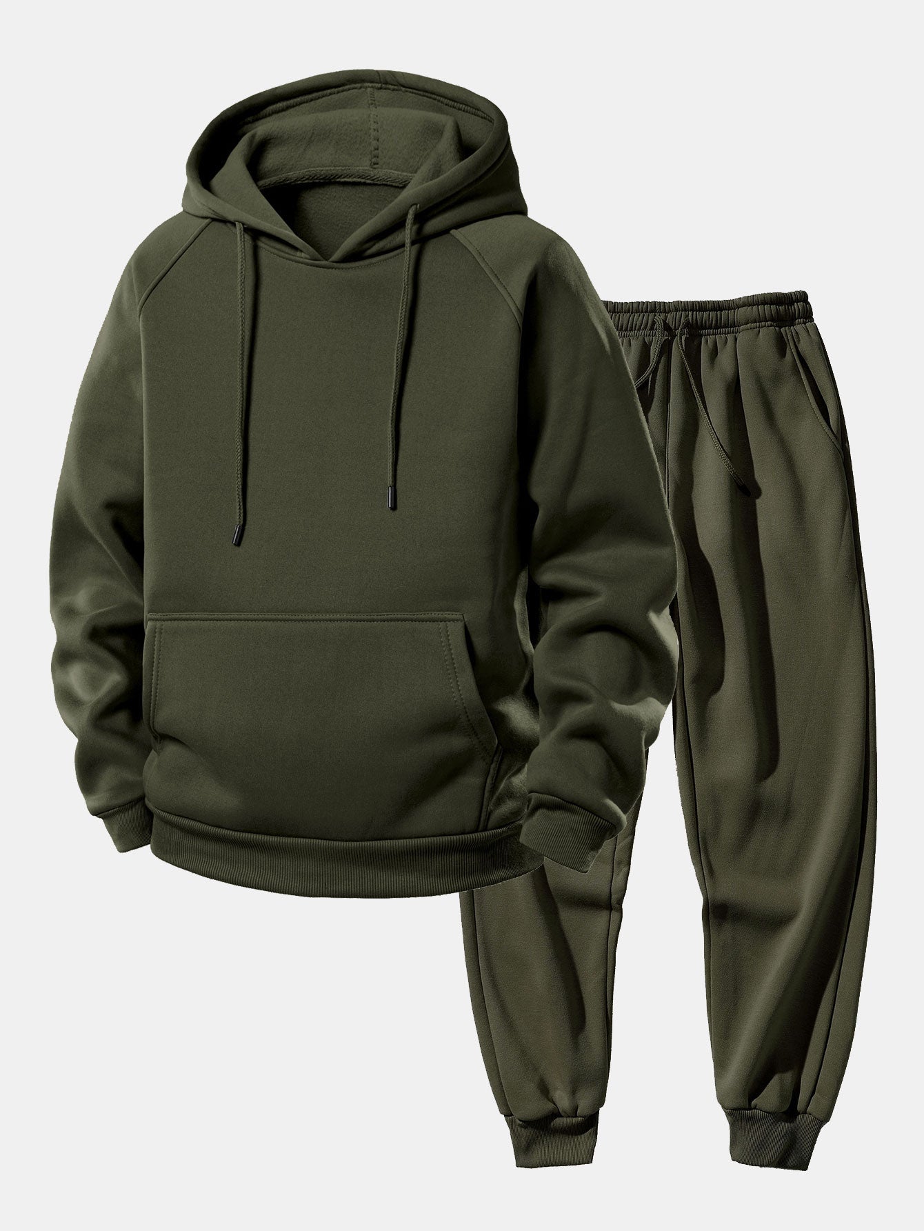 Men’s Raglan Hoodie Tracksuit – Regular Fit Polyester Set for Everyday Casual Wear